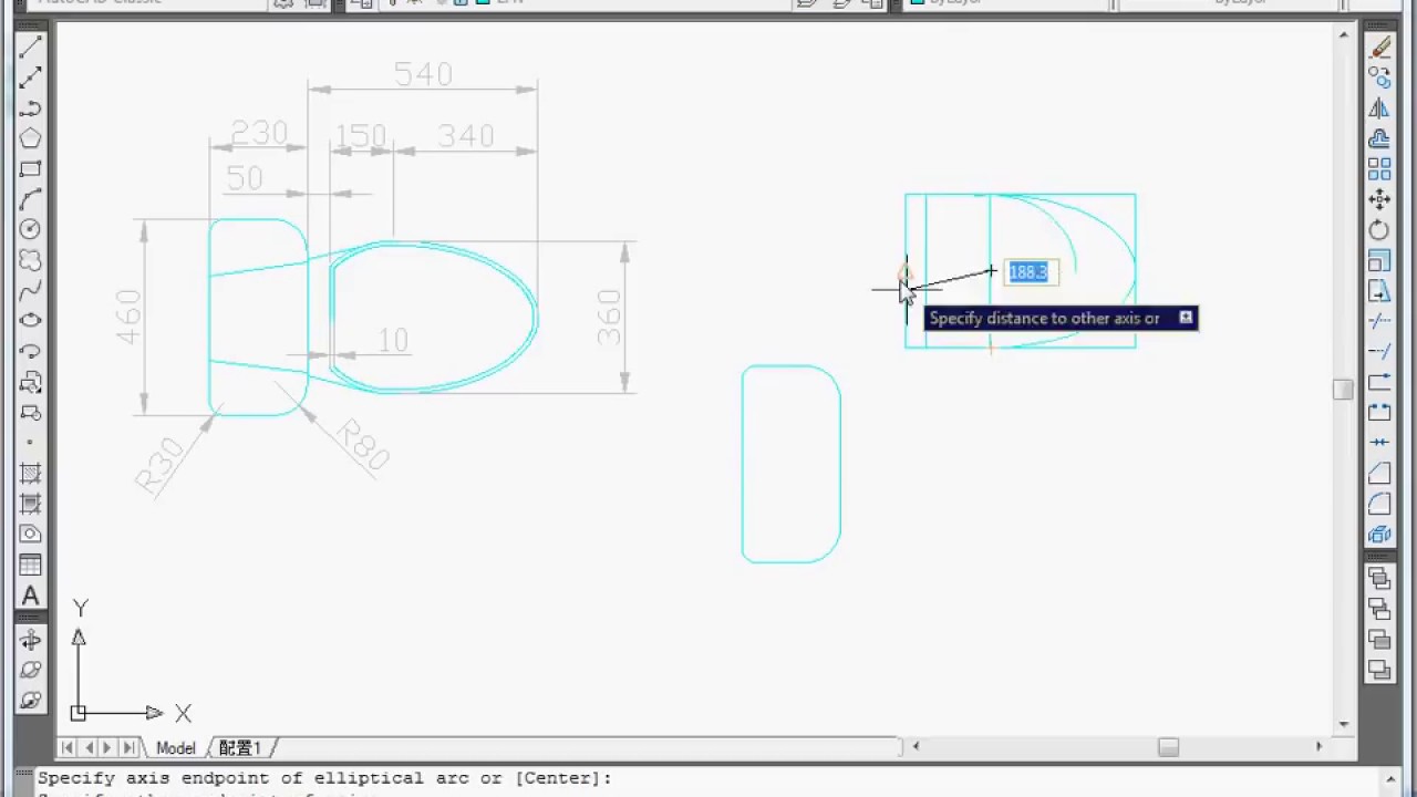 1280x720 Autocad Exercise - Toilet Drawing