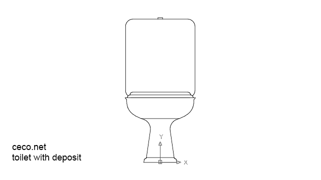 640x360 autocad drawing one piece toilet with deposit front view dwg - Toilet Drawing