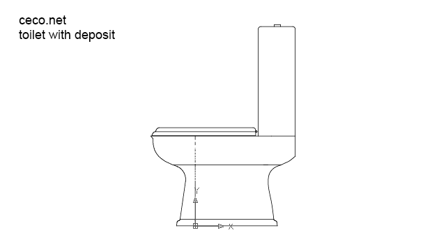 640x360 autocad drawing one piece toilet with deposit side view dwg - Toilet Drawing
