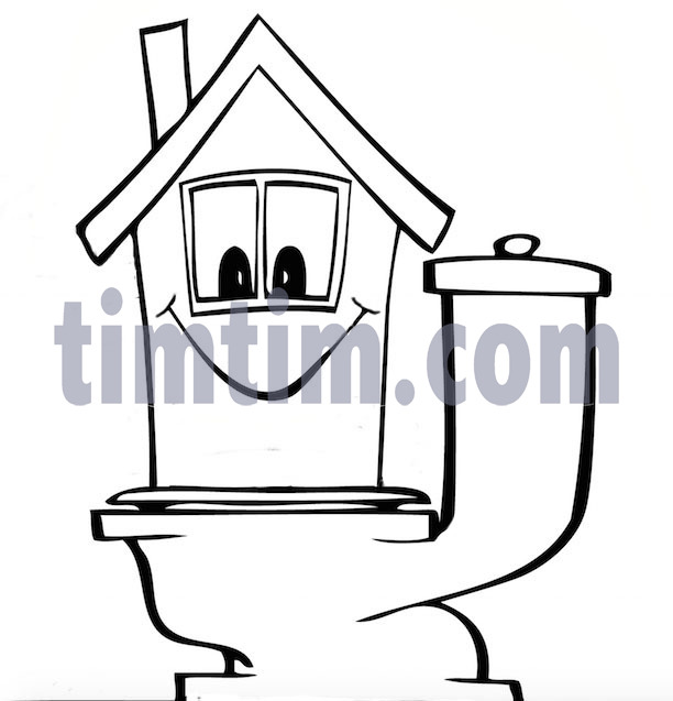 612x637 Free Drawing Of House On Toilet Bw From The Category Building Home - Toilet Line Drawing