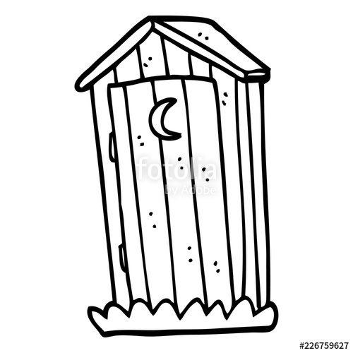 500x500 Line Drawing Cartoon Old Outdoor Toilet Stock Image And Royalty - Toilet Line Drawing