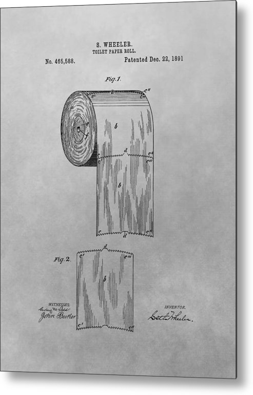 493x769 toilet paper patent drawing metal print - Toilet Paper Drawing