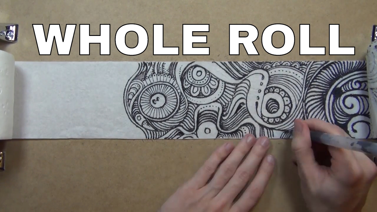 1280x720 doodling on a whole roll of toilet paper - Toilet Paper Drawing