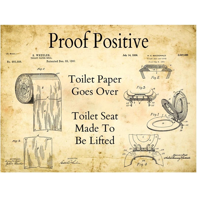 800x800 paper seat patent drawing metal sign - Toilet Paper Patent Drawing