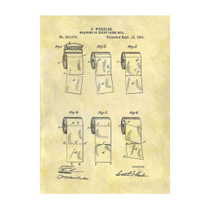 300x300 toilet paper patent illustration drawing - Toilet Paper Patent Drawing