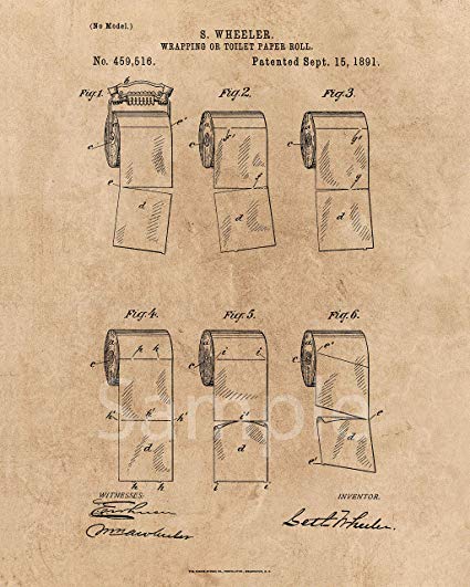 425x531 outwest trading toilet paper roll unframed patent - Toilet Paper Patent Drawing