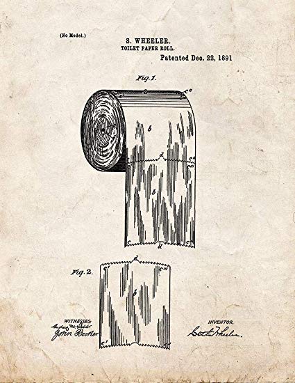 425x550 toilet paper roll patent print old look - Toilet Paper Patent Drawing