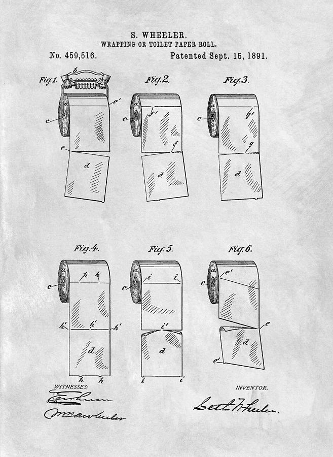 657x900 Original Toilet Paper Roll Patent Drawing Drawing - Toilet Paper Roll Drawing