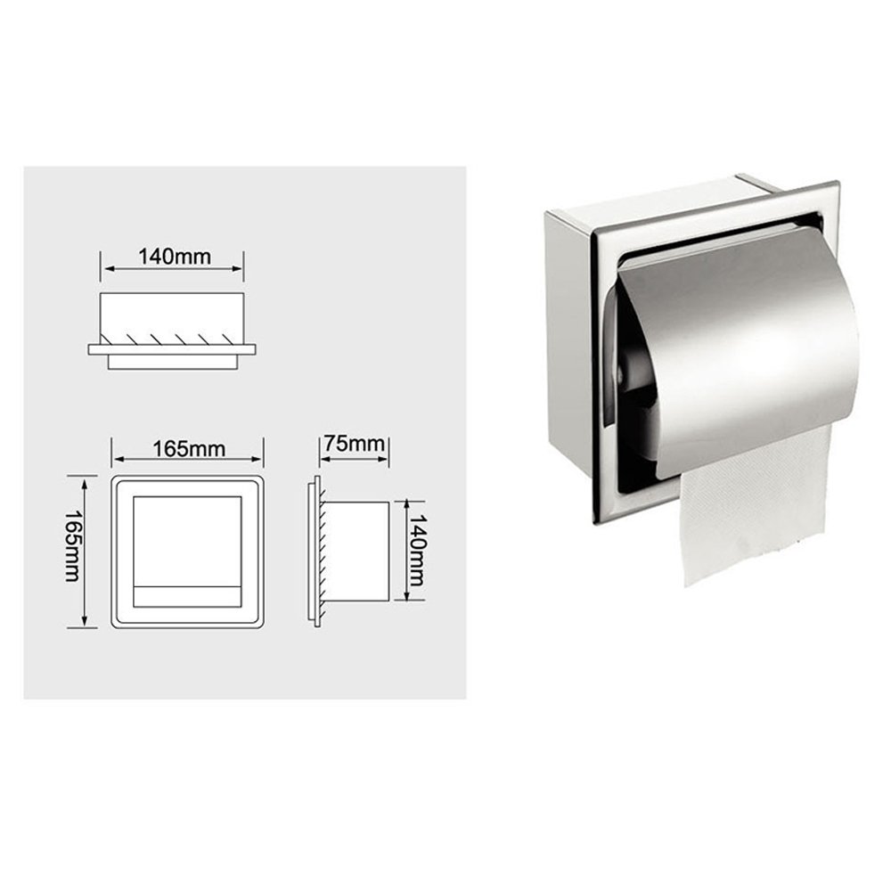 1000x1000 risingmed toilet paper holder, stainless steel waterproof recessed - Toilet Paper Roll Drawing