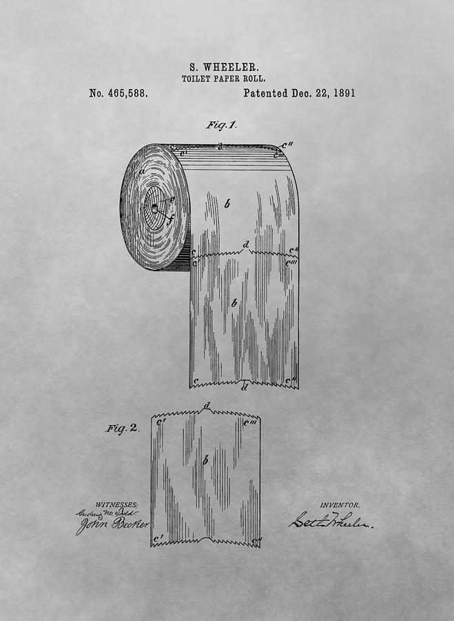 659x900 Toilet Paper Patent Drawing Drawing - Toilet Paper Roll Drawing