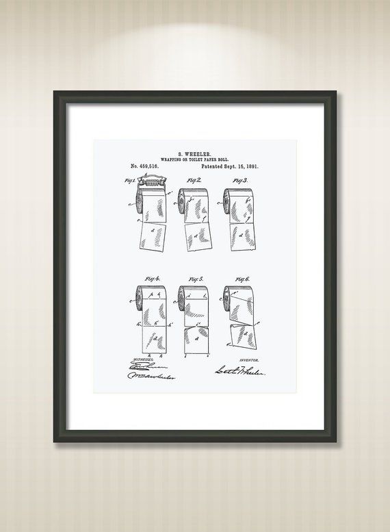 570x777 Toilet Paper Roll Patent Art Illustration Drawing - Toilet Paper Roll Drawing