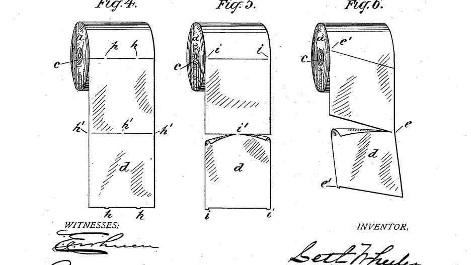 936x527 over or under original patent resolves the great toilet roll - Toilet Paper Roll Patent Drawing