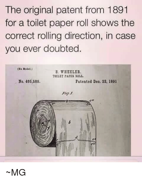 500x636 the original patent from for a toilet paper roll shows - Toilet Paper Roll Patent Drawing