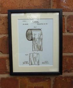 250x300 Usa Patent Drawing Bathroom Toilet Loo Paper Roll Mounted Print - Toilet Paper Roll Patent Drawing