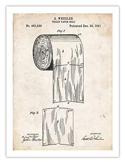 423x550 toilet paper roll invention poster patent print - Toilet Paper Roll Patent Drawing
