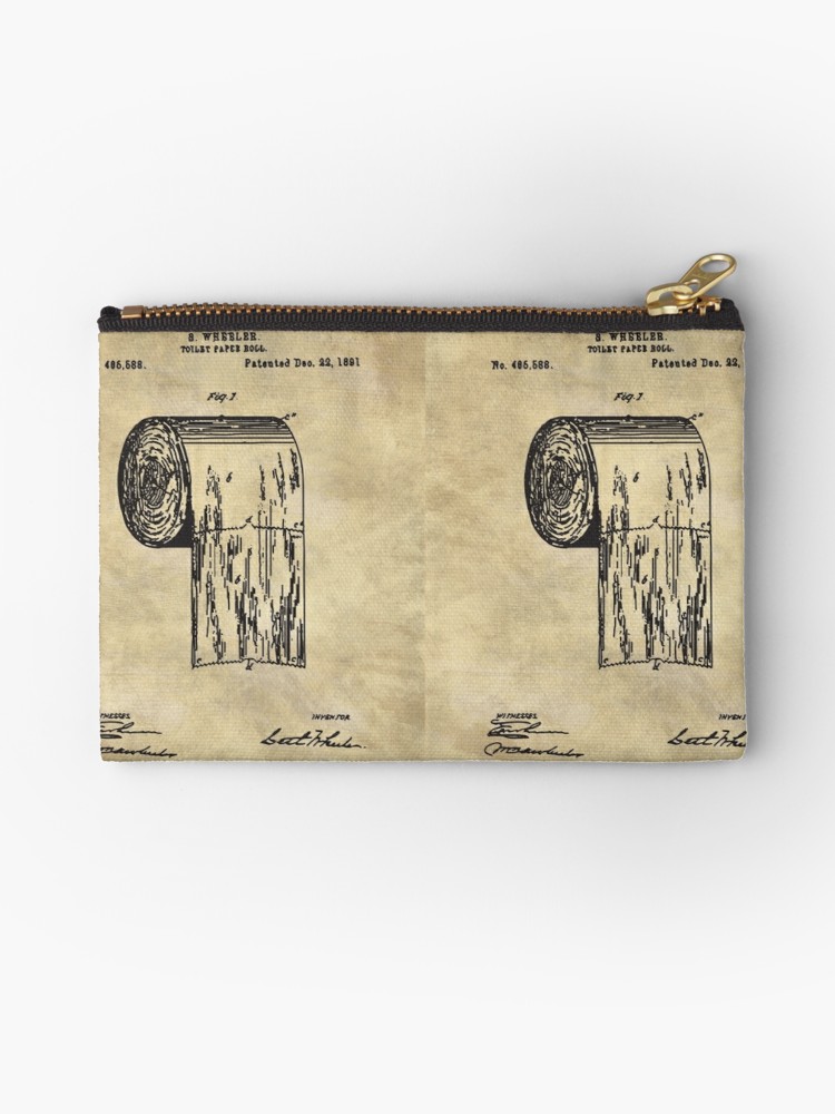 750x1000 antique toilet paper roll beige blueprint patent illustration - Toilet Paper Roll Patent Drawing
