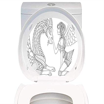 425x425 Qianhe Home Toilet Seat Sticker Fantasy Drawing - Toilet Seat Drawing