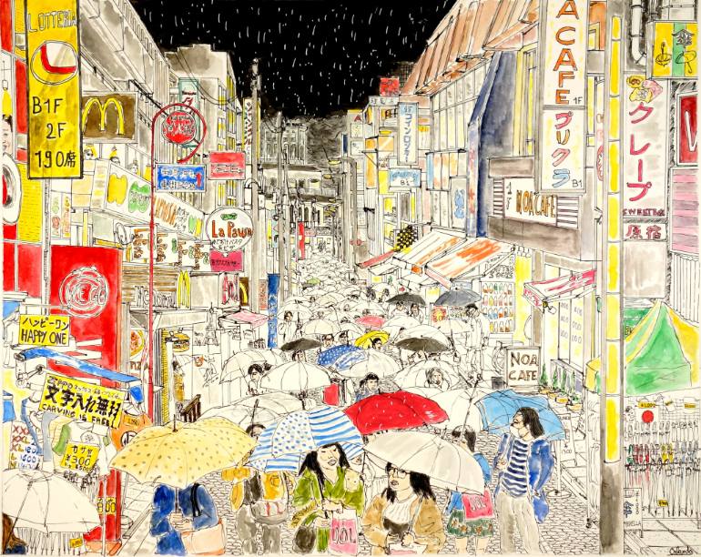 770x612 Harajuku Street - Tokyo Drawing