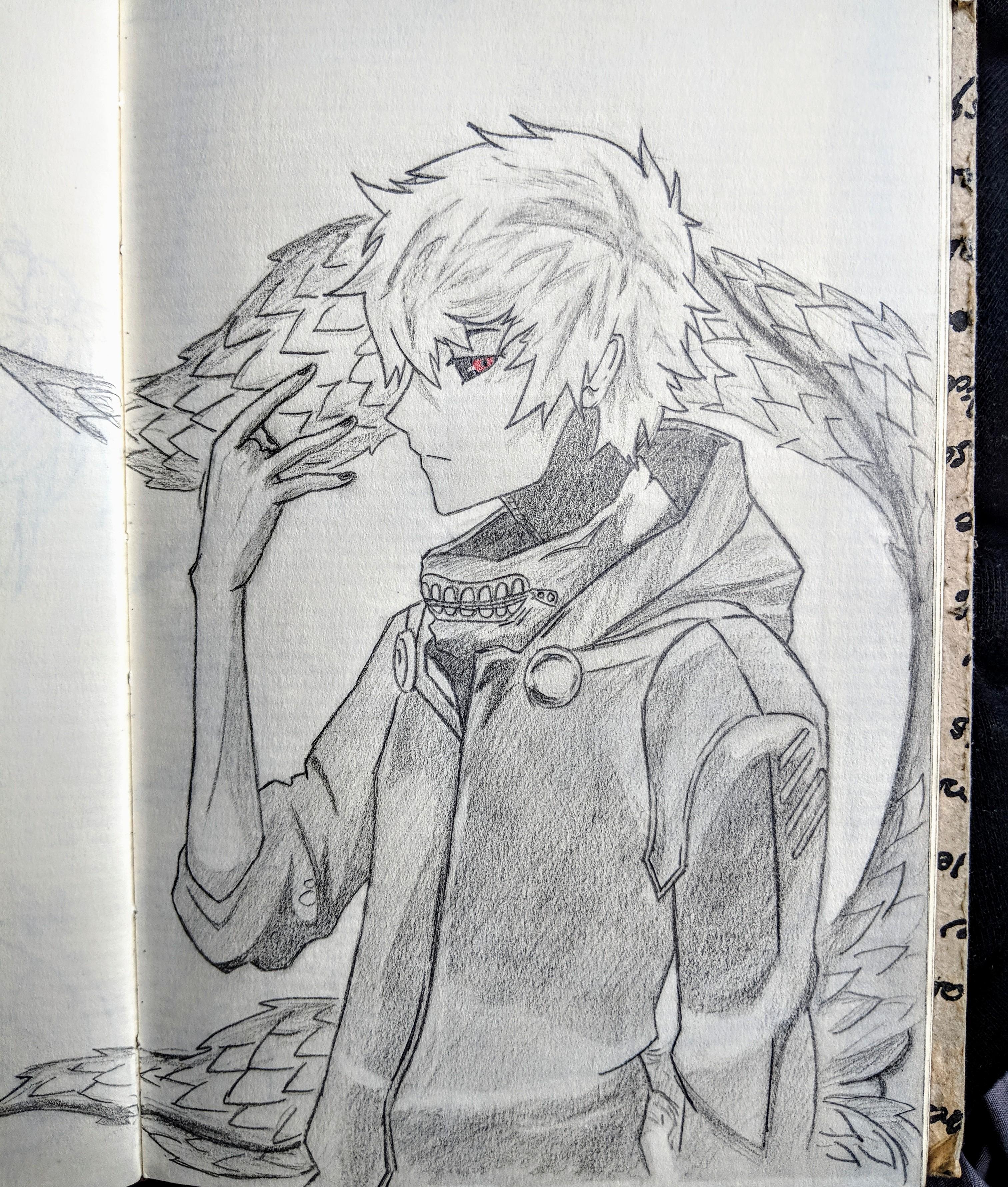 3024x3560 My Last Tokyo Ghoul Drawing Of The Month, And What Better Way - Tokyo Drawing