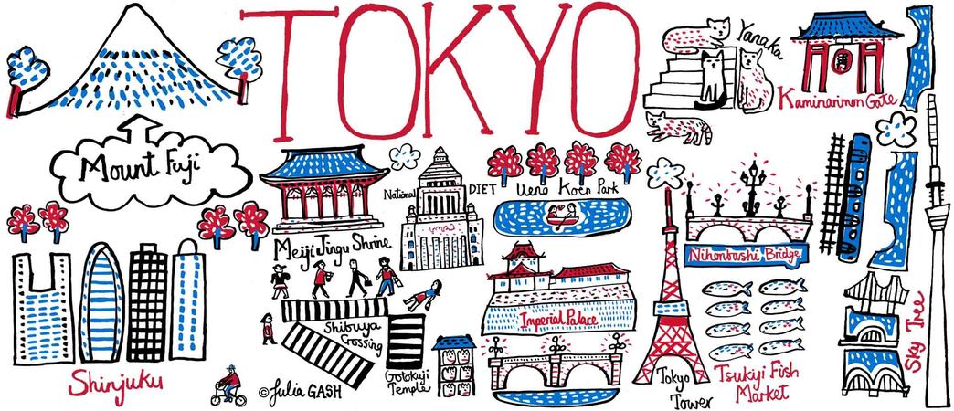 1044x450 Tokyo, Japan - Tokyo Drawing