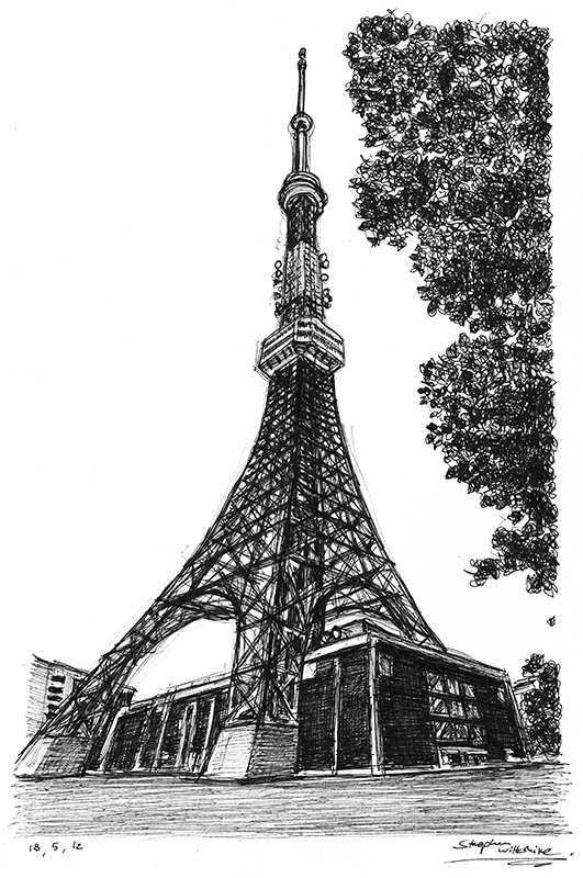 531x800 Tokyo Tower - Tokyo Drawing