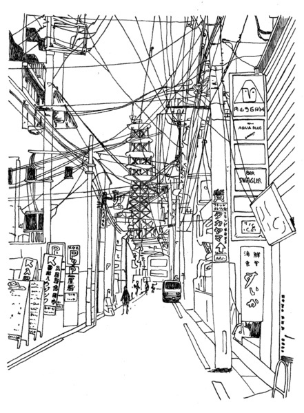 441x600 Views Of Japan Drawing Series On Behance - Tokyo Drawing