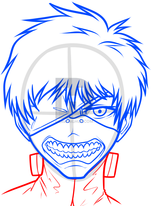 529x720 how to draw kaneki ken from tokyo ghoul, step - Tokyo Ghoul Drawing