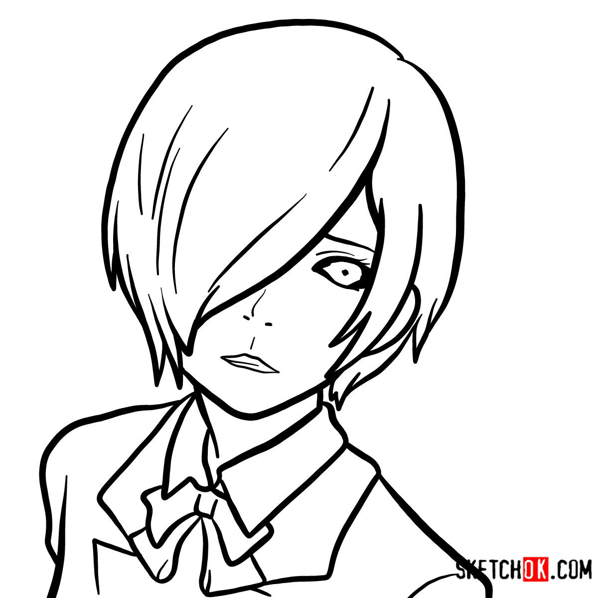 1200x1200 how to draw touka kirishima's face tokyo ghoul - Tokyo Ghoul Drawing