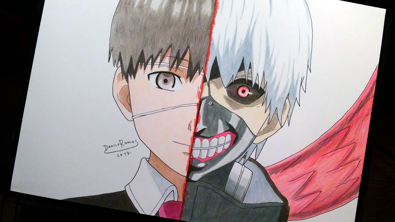 1280x720 kaneki ken from tokyo ghoul speed drawing - Tokyo Ghoul Drawing