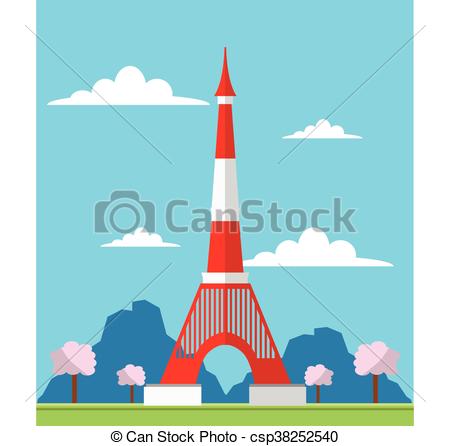 450x446 tokyo clipart group with items - Tokyo Tower Drawing