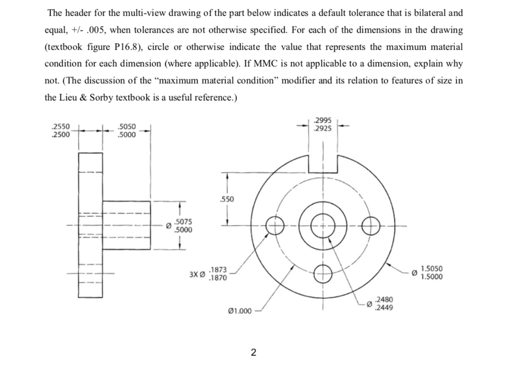 1024x742 solved the header for the multi view drawing of the part - Tolerance Drawing