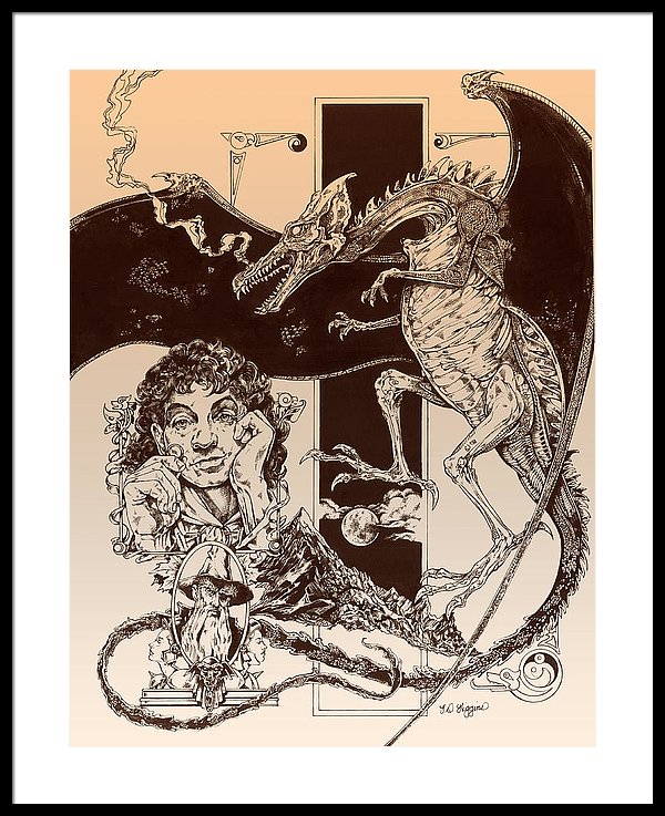 600x737 dragon smaug tolkien appreciation framed print - Tolkien Smaug Drawing
