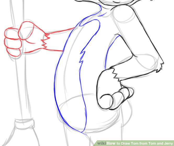 665x560 how to draw tom from tom and jerry steps - Tom And Jerry Drawing