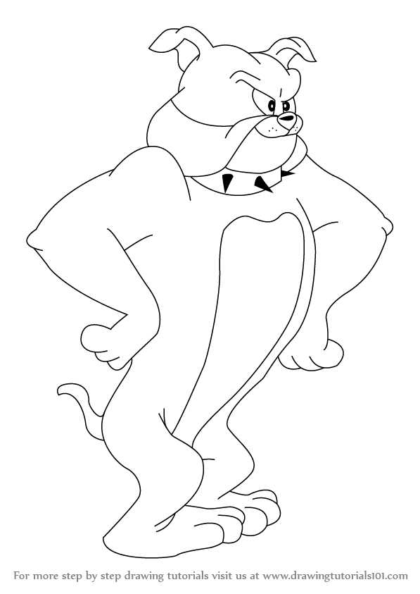 597x843 learn how to draw spike from tom and jerry - Tom And Jerry Drawing