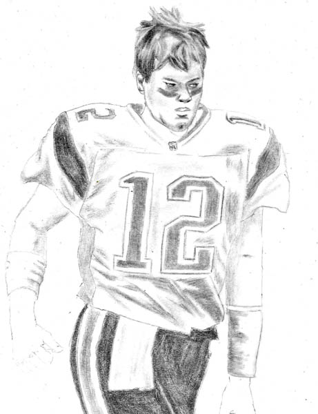 461x600 How To Draw Tom Brady Let's Draw People - Tom Brady Drawing