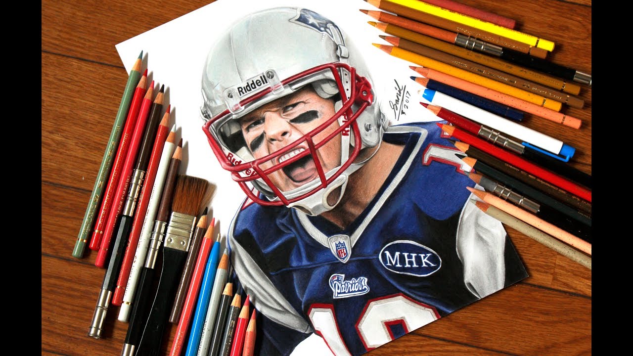 1280x720 Drawing Tom Brady The New England Patriots - Tom Brady Drawing