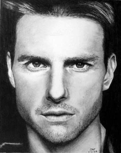 396x500 Tom Cruise Pencil Drawing Illustration - Tom Cruise Drawing