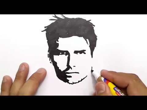 480x360 Very Easy, How To Draw Tom Cruise - Tom Cruise Drawing