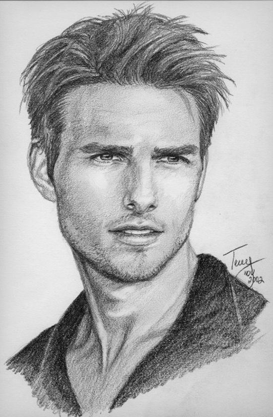 550x840 Art In Drawings, Pencil Drawings, Art Sketches - Tom Cruise Drawing