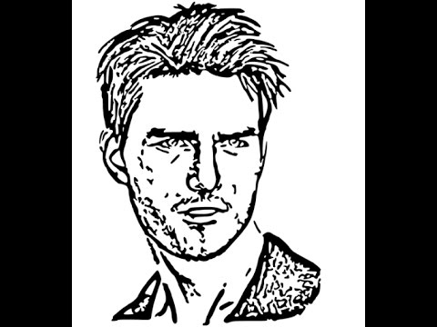 480x360 How To Draw Tom Cruise Face Drawing Step - Tom Cruise Drawing