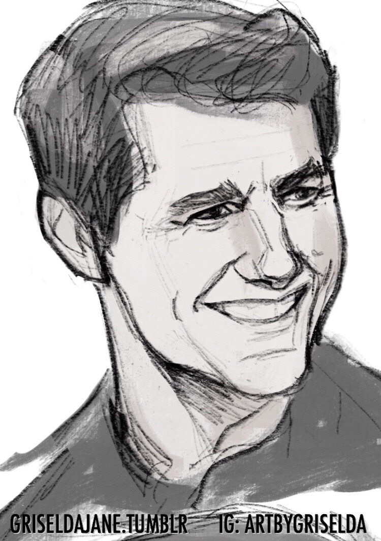 750x1065 More Practice Drawing Ethan, Aka Tom Cruise Artful Dodger - Tom Cruise Drawing