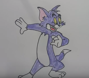 300x263 Tom Jerry Drawing How To Draw Tom From Tom Jerry - Tom Drawing