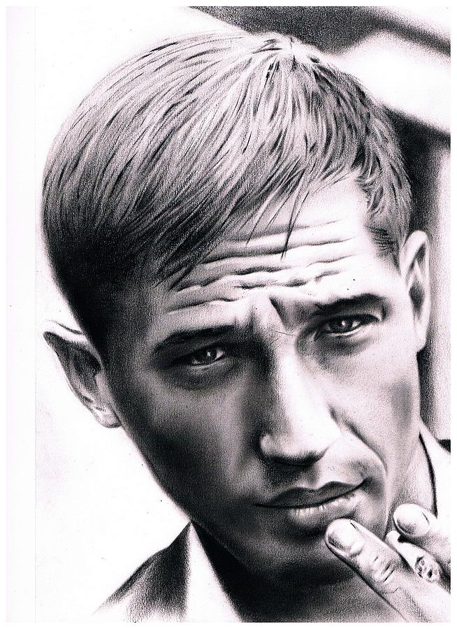 654x900 Portrait Of Tom Hardy Drawing - Tom Hardy Drawing