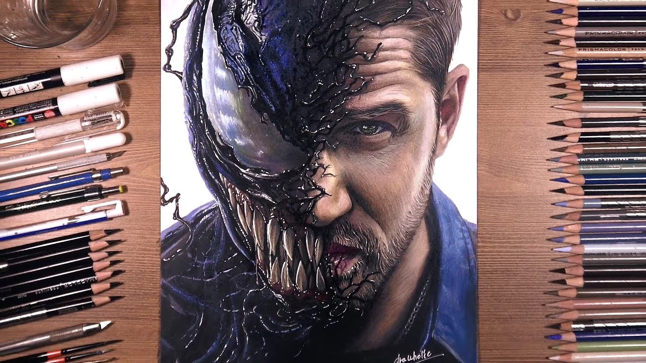 1280x720 Drawing Venom - Tom Hardy Drawing