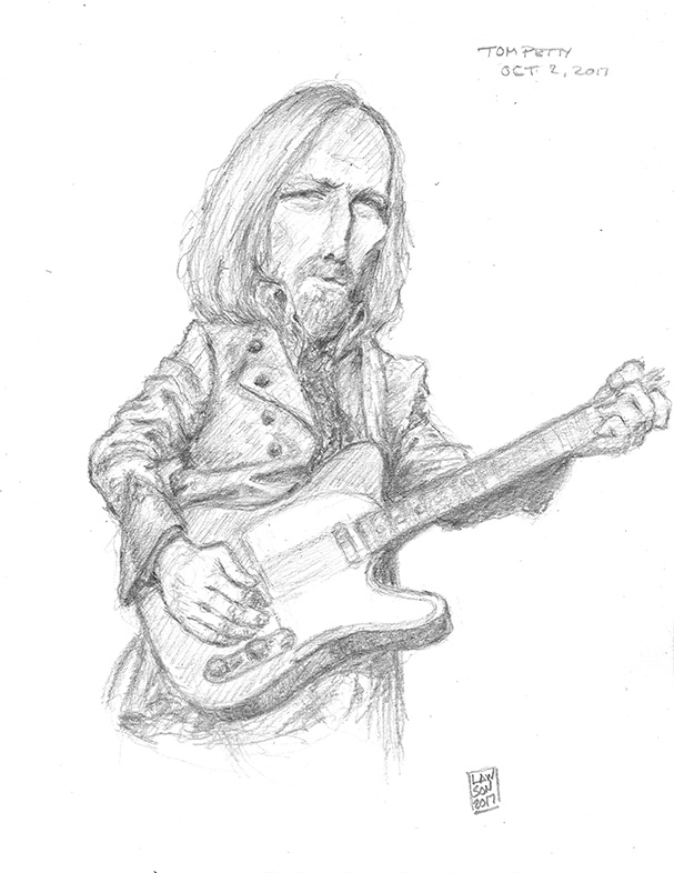 607x786 Stephen Lawson's Drawing On Inspiration Tom Petty - Tom Petty Drawing