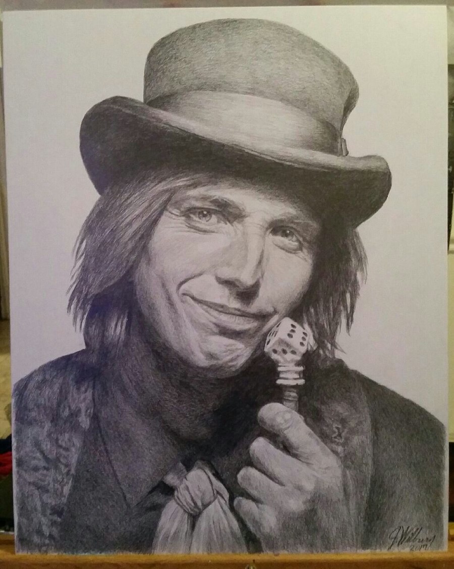 900x1128 Used Tom Petty Pencil Drawing For Sale In Lexington - Tom Petty Drawing