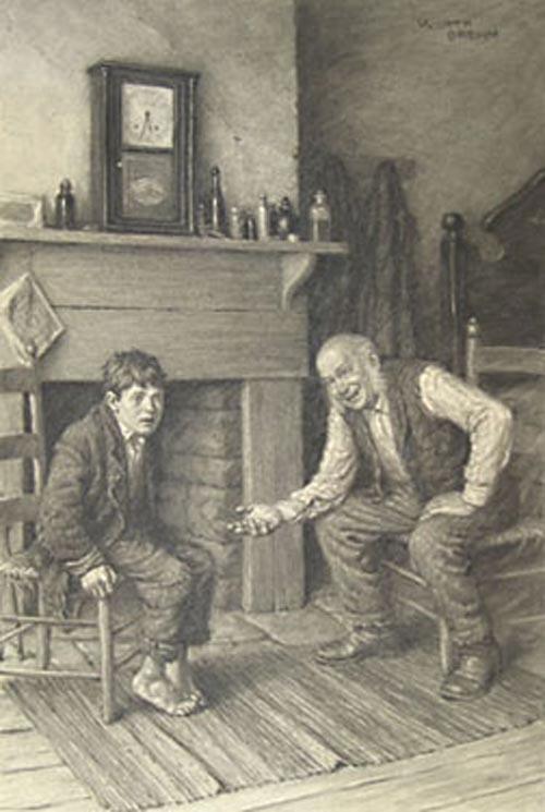 500x745 Fine Original Charcoal Drawing, My Boy, Don't Be Afraid Of Me - Tom Sawyer Drawing