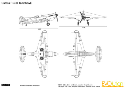 400x283 Curtiss P Tomahawk Vector Drawing - Tomahawk Drawing
