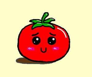 300x250 shy kawaii tomato drawing - Tomato Drawing