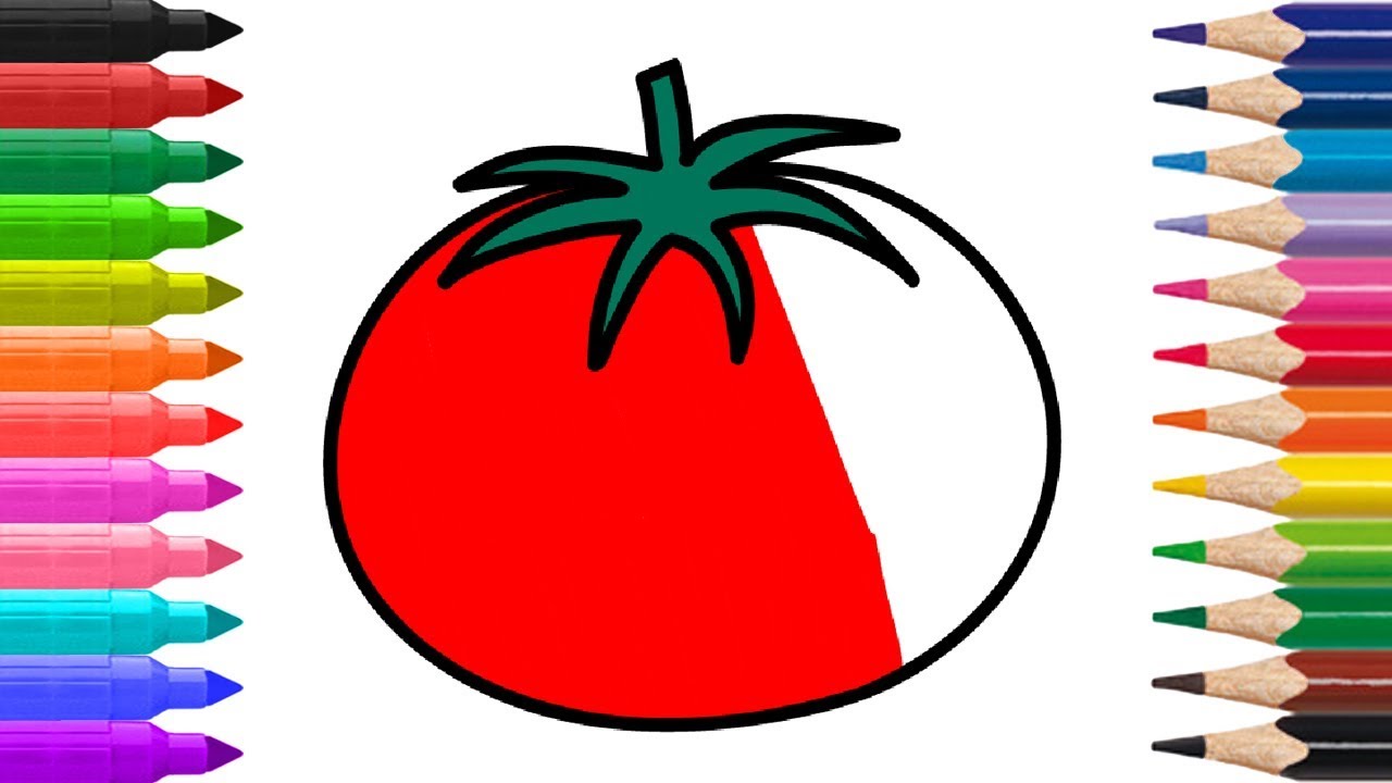 1280x720 how to draw tomato learn to draw fruits and vegetables drawing - Tomato Drawing Pictures